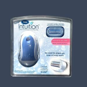 Schick Intuition Original Normal-Dry Skin Razor Handle & 6 ALL-IN-ONE Cartrides